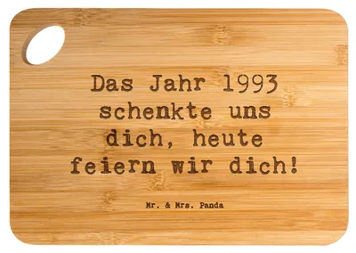 Produktbild von Mr. & Mrs. Panda Holzbrettchen Spruch 1993 Geburtstag - Transparent - Geschenk, Frühstücksbrett, Happy Birthday, brotbrett, Frühstücksbrettchen, holzschneidebrett, Alter