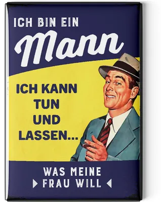 Produktbild von LANOLU Kühlschrankmagnete lustig- Ich bin ein Mann - lustige Magnete mit Sprüchen und witzigen Motiven 8x5,5cm