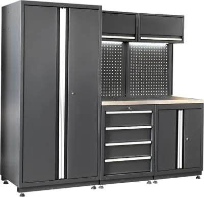 Produktbild von RETTER Werkstatteinrichtung | 8-tlg. Expert Edition Schranksystem | 2275 x 700 x 2000 mm | Profi Werkstattmöbel-Set