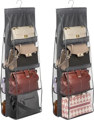 Produktbild von Famanu Handtaschenorganizer Set von 2 - Transparente Aufbewahrung mit Haken