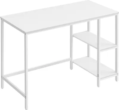 Produktbild von VASAGLE Schreibtisch mit 2 Regale Computertisch 100 x 75 x 60 cm weiß