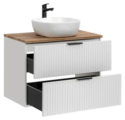 Image de Meuble vasque à poser - 80 cm - Georgia White