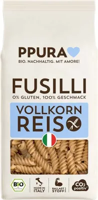 Obrázok produktu pre PPURA celozrnné ryžové fusilli 400g