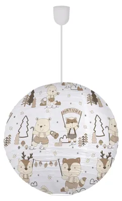 Image de Lampe en papier "NATURE", diamètre : 45 cm. Abat-jour de style romantique, en métal et en papier, de couleur naturelle, hauteur : 45 cm, diamètre : 45 cm, compatible avec une douille E27