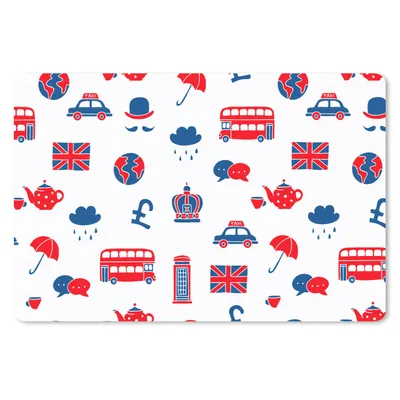 Produktbild von MuchoWow® Schreibtischunterlage England - Muster - London 60x40 cm - XXL Mauspad - Großes Mauspad