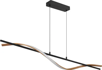 Immagine prodotto di Lampada a sospensione a LED, metallo, nero opaco, aspetto legno, L 115 cm