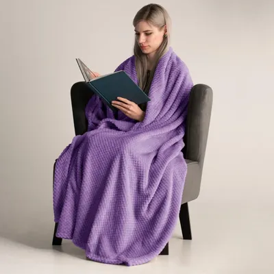 Produktbild von Kuscheldecke 100% Polyester Ultrasonic-Stepping 70 x 150 cm - Violett-flieder