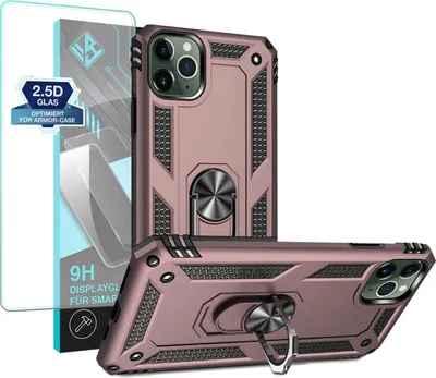 Produktbild von Armor Outdoor Handyhülle für Apple iPhone 11 Pro Max Handy Panzer Case Schutzhülle mit 9H Displayglas Displayschutz Farbe: Rosegold