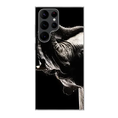 Produktbild von MuchoWow® Handyhülle Schutzhülle Hülle für Samsung Galaxy S22 Ultra Elefant - Schwarz - Tiere - Porträt Silikon Softcase Handy Hülle - Abbildung