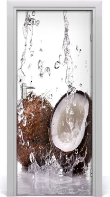 Produktbild von Tulup Türaufkleber 85x205 cm Dekorative Aufkleber Selbstklebend Wasserdichte Tapete Abnehmbar Schlafzimmer Wohnzimmer Wohnkultur - Kokosnuss