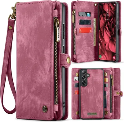 Produktbild von Samsung Galaxy S25 Hülle - CaseMe 008 2-in-1 Klapphülle & Back Cover mit Brieftasche - Rosa