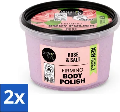 Produktbild von Organic Shop - Körperpeeling Rose - Feuchtigkeitsspendend und pflegend - 250 ml - Vorteilspack - 2 Stücke