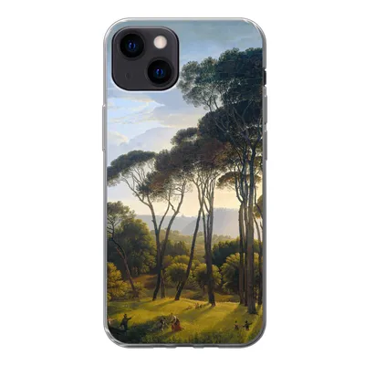 Produktbild von MuchoWow® Handyhülle Schutzhülle Hülle für iPhone 13 Italienische Landschaft mit Zirbelkiefer - Hendrik Voogd - Kunst Silikon Softcase Handy Hülle - Karteninhaber