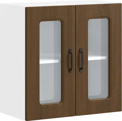 Produktbild von vidaXL Küchen-Hängeschrank mit Glastür Kalmar Braun Eichen-Optik