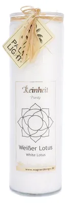 Produktbild von yogabox Chakra Kerze - weiß 20 x 6,5 cm