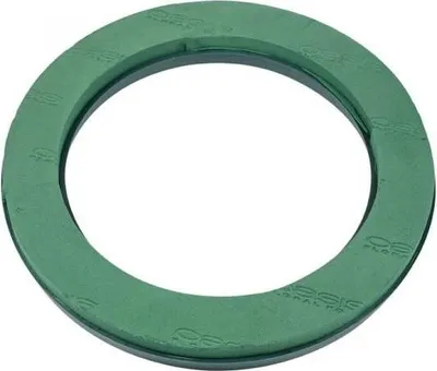 Produktbild von OASIS® Nass-Steckschaum Kranz LOAH in Naylor Base Papercompound Schale, Anti-Rutsch-Noppen, grün, 5cm, Ø30cm - Nasssteckmasse