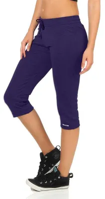 Produktbild von Damen Jogginhose 3/4 Sport-Hose Baumwolle; Dunkelblau L