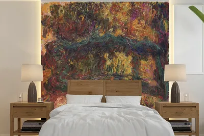 Obrázek produktu pro MuchoWow® Fototapety do obývacího pokoje nebo ložnice tapety vinylové motivy tapety Japonský most - Obraz, Claude Monet 240x240cm