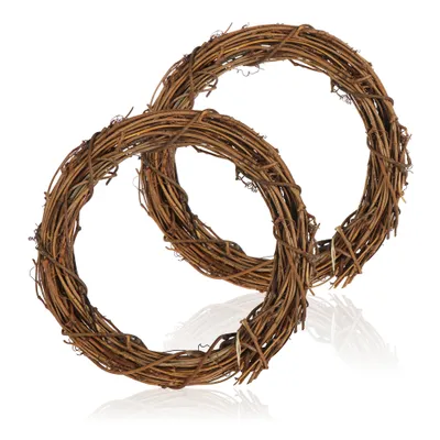 Zdjęcie produktu dla com-four® 2x Dekoracyjny drewniany wieniec DIY do zrobienia - rattanowy wieniec do dekoracji np. okien, stołów i drzwi