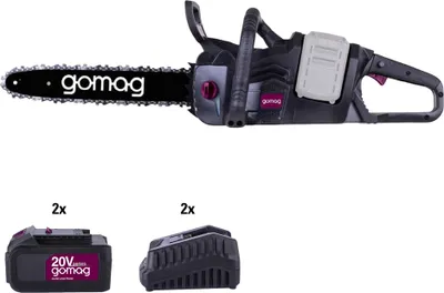 Produktbild von Gomag Akku Kettensäge GO-KS355BLTwin 20V 33,5cm 2x 4,0 Ah Akku/2x Ladegerät
