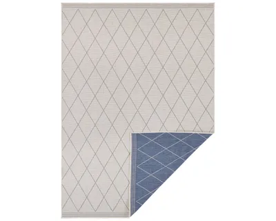 Zdjęcie produktu dla Dywan niebieski dwustronny płaskotkany 80x150 cm