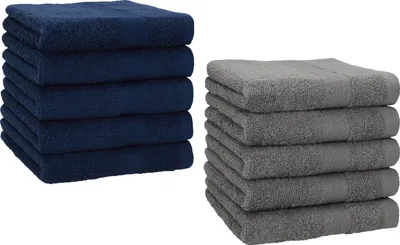 Produktbild von Betz 10 Stück Seiftücher 30x30 cm PREMIUM 100% Baumwolle  Farbe: dunkelblau und anthrazit