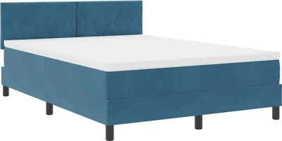 Immagine prodotto di vidaXL Letto a molle con materasso blu scuro 140 x 200 cm in velluto