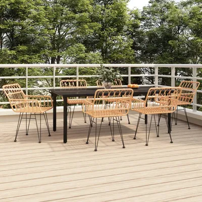 Produktbild von The Living Store 7-tlg. Garten-Essgruppe Poly Rattan