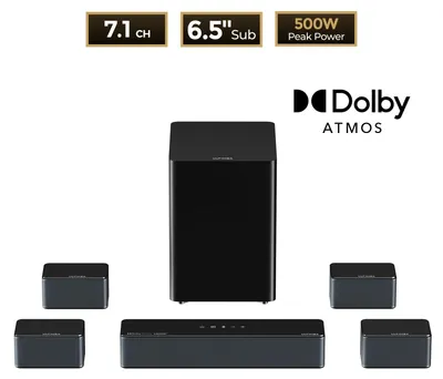 Image de Barre de son - Enceinte de cinéma - Système de son surround - Subwoofer sans fil - 7.1 canaux - Dolby Atmos