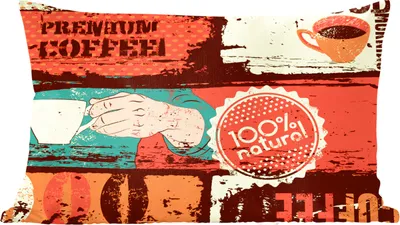 Produktbild von MuchoWow® Zierkissen Sofakissen Wohnzimmer Dekokissen 60x40 cm Kaffee - Vintage - Collage - Kopfkissen - Polster mit Foto