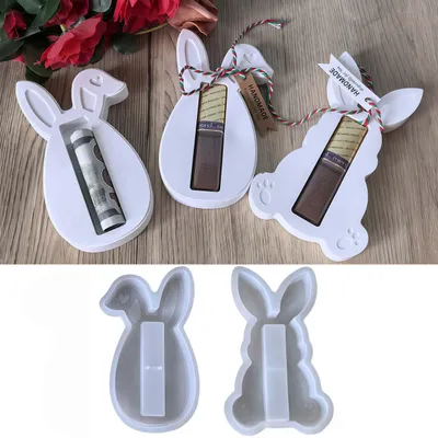Produktbild von Silikonformen für Osterhasen, Silikonformen für Frühlingsmotive, Gießformen für Geldgeschenke für DIY-Bastelprojekte