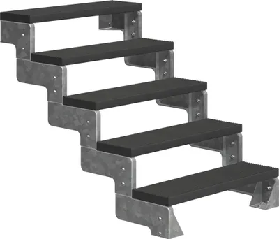 Produktbild von Dolle Außentreppe Gardentop 90-110cm Geschosshöhe mit Trimax anthrazit 80cm breit ohne Geländer