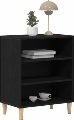 Image de vidaXL Sideboard noir imitation chêne 57 x 35 x 70 cm Bois composite