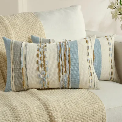 Produktbild von 2er Set Chenille Kissenbezüge 30x50 cm mit verstecktem Reißverschluss