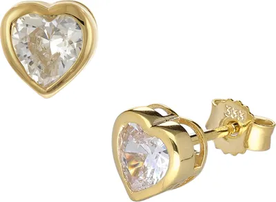 trendor 41549 Damen-Ohrringe Gold 333/8K Herz mit Zirkonia 1