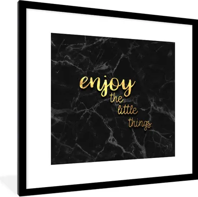 Produktbild von MuchoWow® Gerahmtes Poster Zitate - Sprichwörter - Gold - Marmor 40x40 cm - Poster mit Schwarzem Bilderrahmen Wandposter Rahmen Foto Bilder - Poster - Plakat im Rahmen