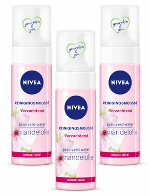 Productafbeelding van 3 x NIVEA Essentials Kalmerende Reinigingsmousse - voor droge en gevoelige huid - 150 ml - Voordeelverpakking - 3 stuks