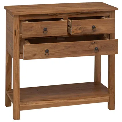 Image de Buffet vidaXL Naturel 79 x 35 x 80 cm en bois massif de teck