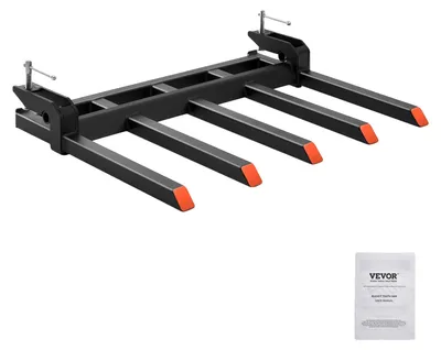 Obrázek produktu pro Vidle na palety VEVOR na 48" lžíci, nosnost 1200 kg, upínací zařízení pro nástavce vidlí na palety pro sběr spadaných větví, suti nebo zahradního odpadu