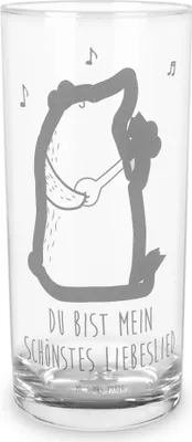 Produktbild von Mr. & Mrs. Panda Glas Bär Lied 200 ml - Transparent - Geschenk, Frau, Longdrinkglas, Tumbler, Spruch, Glasbecher, Wasserglas, Teddy, Liebe, Cocktailglas, Herz