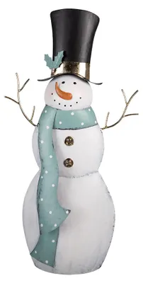 Produktbild von Clayre & Eef Weihnachtsdekorationsfigur Schneemann 36x13x69 cm Weiß Metall