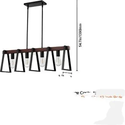 Zdjęcie produktu dla Lampa wisząca, regulowana wysokość, styl retro-industrialny, bez żarówek
