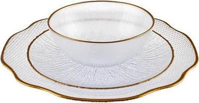 Produktbild von Kombi-Servietten-Set für 6 Personen 18-teilig, Rundes Design, Tages- und Spezial-Servietten-Set mit en Lieferkosten.