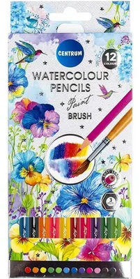 Produktbild von Aquarellstifte, 12 Farben + Pinsel - Centrum
