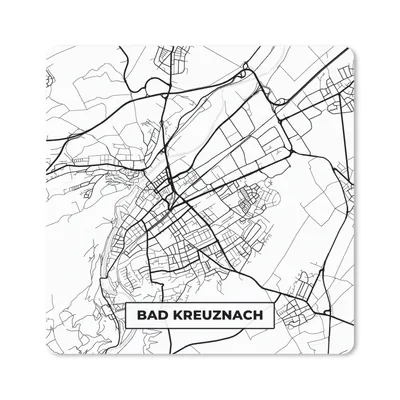 Produktbild von MuchoWow® Mauspad Mousepad Karte - Bad Kreuznach - Stadtplan 20x20 cm - Mousepads - Maus Mat - Pad - Mausunterlage - Desk Mat - Bureauartikeln