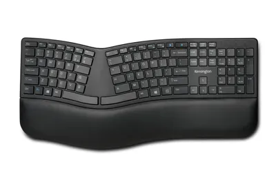 Immagine prodotto di Kensington Pro Fit Ergo Wireless Keyboard - Tastiera - senza fili - 2,4 GHz, Bluetooth 4.2 - GB - Nero (K75401UK)