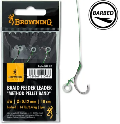 Obrázok produktu pre Browning Braid Feeder Leader Method Pellet Band Gr.4 bronz 7,3kg 16lbs 0,14mm 10cm 3Stück