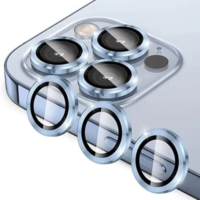 Image de Pour Apple iPhone 15 Pro / Pro Max : verre de protection pour objectif, verre trempé H9 bleu clair