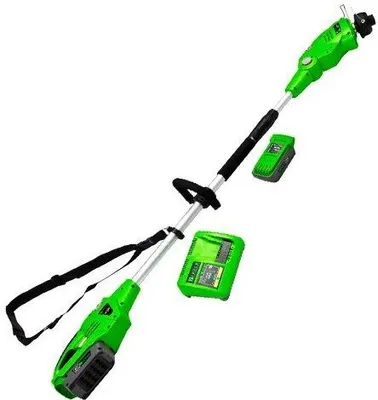 Zdjęcie produktu dla Zipper ZI-MOS40V-AKKU, Kosiarka, Żyłka, Uchwyt w kształcie pętli D, Nylon, 6600 RPM, Czarny, Zielony
