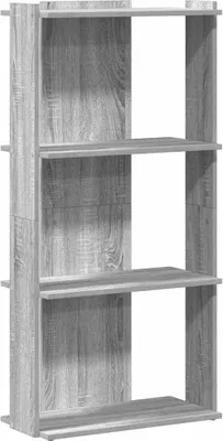 Produktbild von Bücherregal 3 Böden Grau Sonoma 60x30x120 cm Holzwerkstoff